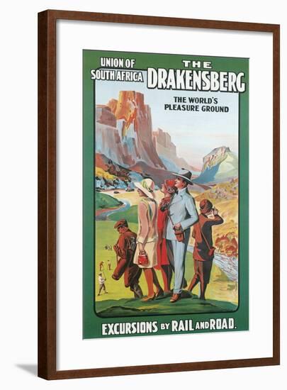 Travel Poster for the Drakenburg, South Africa-Found Image Press-Framed Giclee Print