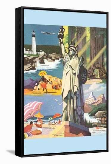Travel Poster for the Us-null-Framed Stretched Canvas