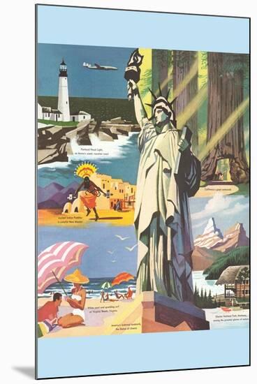 Travel Poster for the Us-null-Mounted Art Print