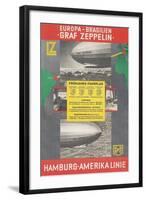 Travel Poster for Transatlantic Zeppelin Crossing-null-Framed Art Print