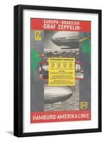 Travel Poster for Transatlantic Zeppelin Crossing-null-Framed Art Print