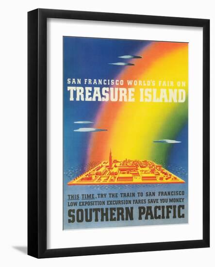 Travel Poster for Treasure Island Exposition-null-Framed Art Print