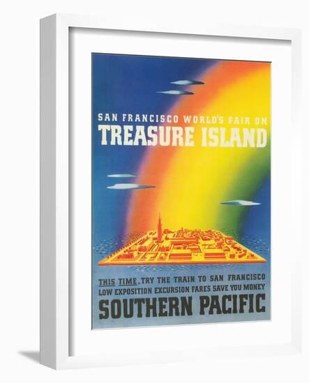 Travel Poster for Treasure Island Exposition-null-Framed Art Print