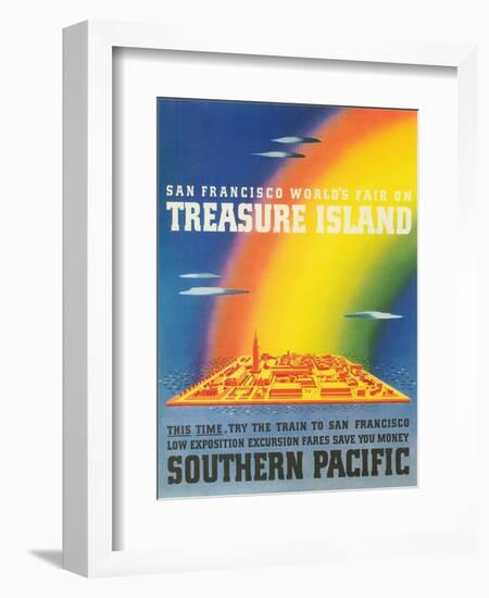 Travel Poster for Treasure Island Exposition-null-Framed Art Print