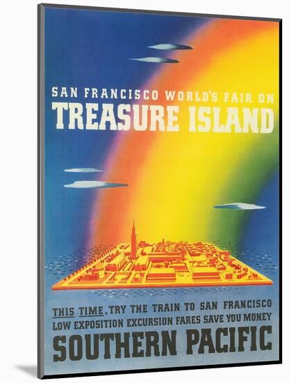 Travel Poster for Treasure Island Exposition-null-Mounted Art Print