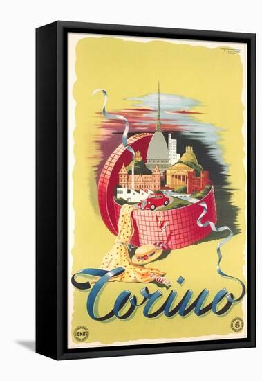 Travel Poster for Turin-null-Framed Stretched Canvas