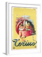 Travel Poster for Turin-null-Framed Art Print