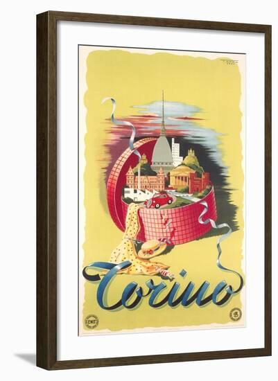 Travel Poster for Turin-null-Framed Art Print