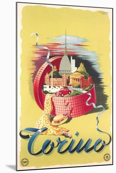 Travel Poster for Turin-null-Mounted Art Print