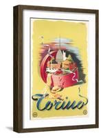 Travel Poster for Turin-null-Framed Art Print