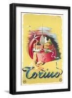 Travel Poster for Turin-null-Framed Art Print