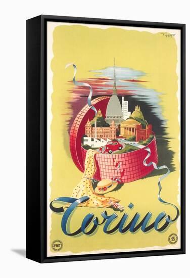 Travel Poster for Turin-null-Framed Stretched Canvas