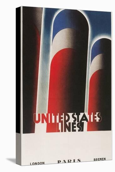 Travel Poster for United States Lines-null-Stretched Canvas