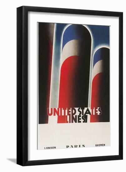 Travel Poster for United States Lines-null-Framed Art Print