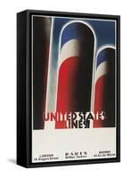 Travel Poster for United States Lines-Found Image Press-Framed Stretched Canvas