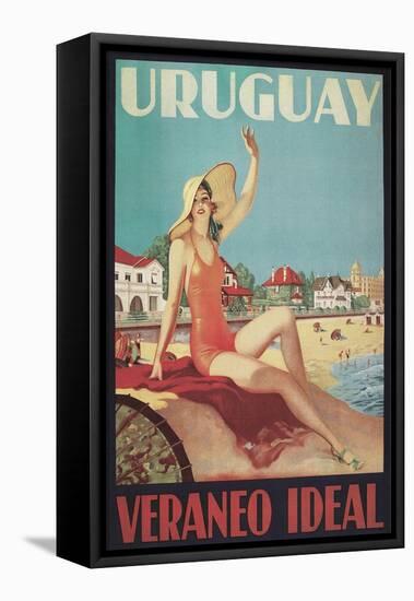 Travel Poster for Uruguay-Found Image Press-Framed Stretched Canvas