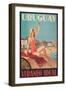 Travel Poster for Uruguay-null-Framed Premium Giclee Print