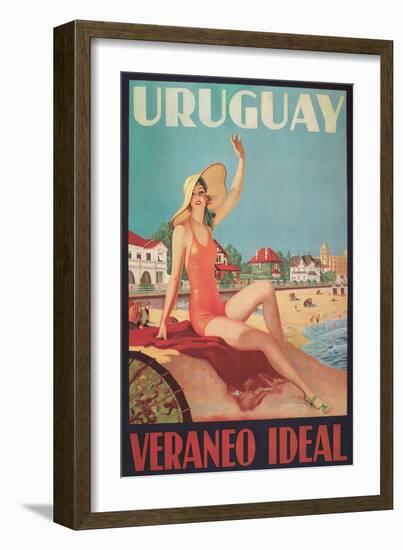 Travel Poster for Uruguay-null-Framed Art Print