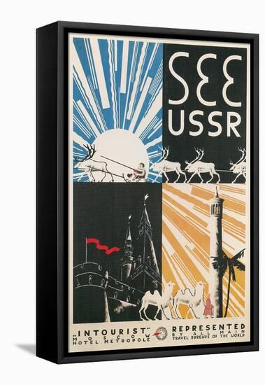 Travel Poster for USSR-null-Framed Stretched Canvas