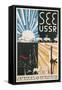 Travel Poster for USSR-null-Framed Stretched Canvas