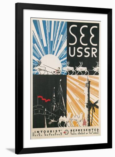 Travel Poster for USSR-null-Framed Art Print