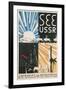 Travel Poster for USSR-null-Framed Art Print