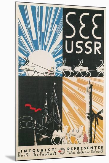 Travel Poster for USSR-null-Mounted Art Print