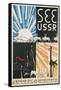 Travel Poster for USSR-null-Framed Stretched Canvas