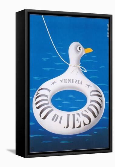 Travel Poster for Venice Lido-null-Framed Stretched Canvas