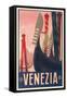 Travel Poster for Venice-null-Framed Stretched Canvas