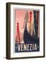 Travel Poster for Venice-null-Framed Art Print