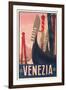 Travel Poster for Venice-null-Framed Art Print