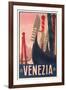 Travel Poster for Venice-null-Framed Art Print