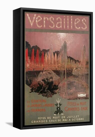 Travel Poster for Versailles-null-Framed Stretched Canvas