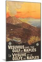 Travel Poster for Vesuvius-null-Mounted Art Print