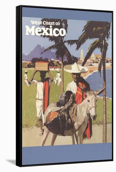 Travel Poster for West Coast of Mexico-null-Framed Stretched Canvas