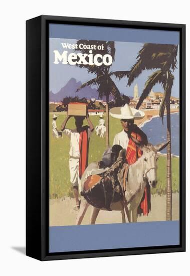 Travel Poster for West Coast of Mexico-null-Framed Stretched Canvas