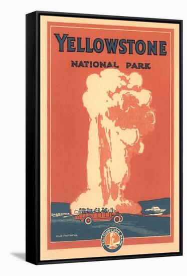 Travel Poster for Yellowstone Park, Old Faithful-null-Framed Stretched Canvas