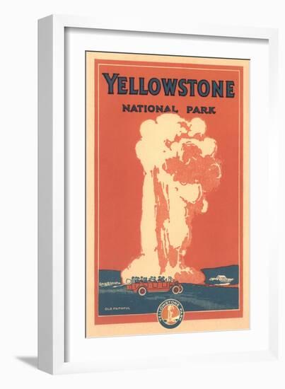 Travel Poster for Yellowstone Park, Old Faithful-null-Framed Art Print