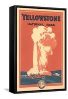 Travel Poster for Yellowstone Park, Old Faithful-null-Framed Stretched Canvas