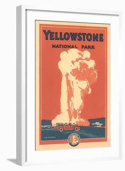 Travel Poster for Yellowstone Park, Old Faithful-null-Framed Art Print