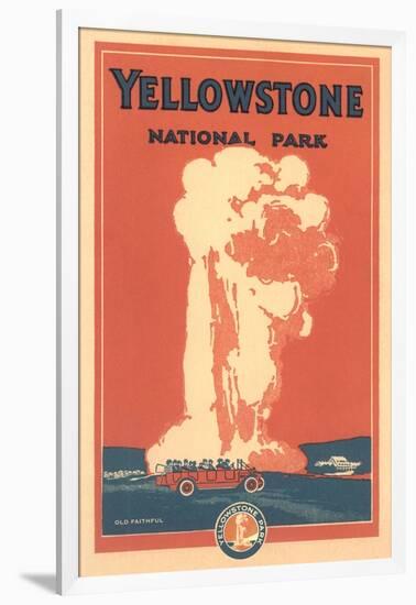 Travel Poster for Yellowstone Park, Old Faithful-null-Framed Art Print