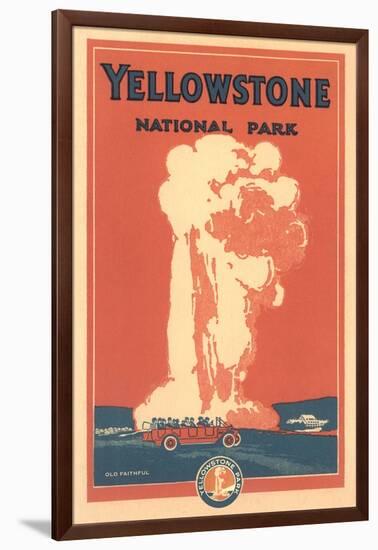 Travel Poster for Yellowstone Park, Old Faithful-null-Framed Art Print