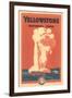 Travel Poster for Yellowstone Park, Old Faithful-null-Framed Art Print