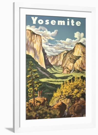 Travel Poster for Yosemite National Park-null-Framed Art Print