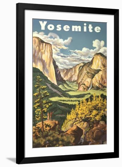 Travel Poster for Yosemite National Park-null-Framed Art Print