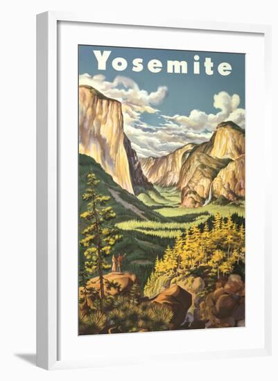 Travel Poster for Yosemite National Park-null-Framed Art Print