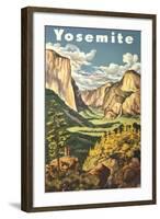 Travel Poster for Yosemite National Park-null-Framed Art Print