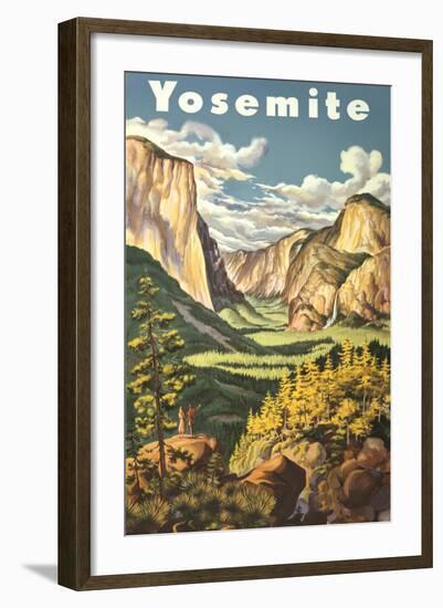 Travel Poster for Yosemite National Park-null-Framed Art Print