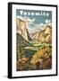 Travel Poster for Yosemite National Park-null-Framed Art Print